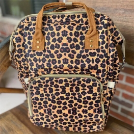 Drop Shipping Wholesale OEM Factory Leopard Design Maternity Mummy Bag Tote Handbag Waterproof Travel Diaper Bag For Baby Care